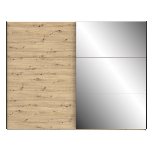 Szafa przesuwna z lustrem 270 cm Dąb Artisan